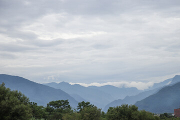 landscape with clouds and mountains