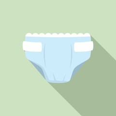 Bed diaper icon, flat style