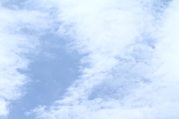 Beautiful blue sky and white clouds of various shapes