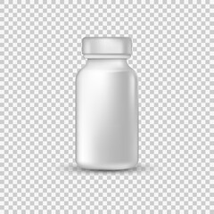 Blank medicine bottle isolated on white background, illustration.Vector illustration isolated on white background.