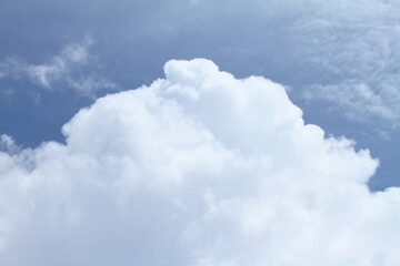 Naklejka na ściany i meble Beautiful blue sky and white clouds of various shapes