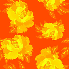 Vintage seamless pattern with colorful peonies for fabric design. Beautiful floral texture. Summer, spring background.  © Natallia Novik