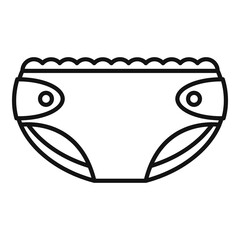 Soft material diaper icon, outline style