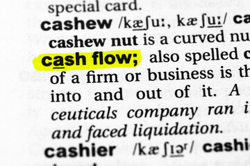 Highlighted word cash flow concept and meaning.