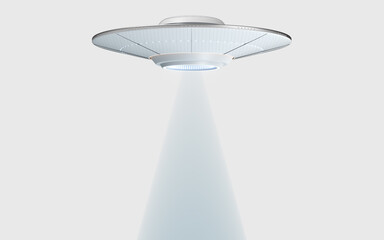 Naklejka na ściany i meble Science fiction UFO spaceships, 3d rendering.