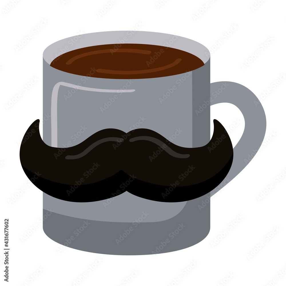 Poster mustache in mug