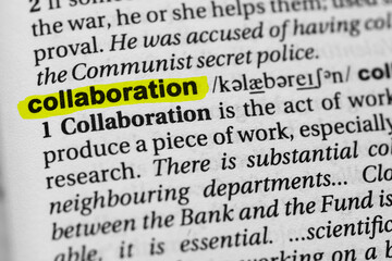 Highlighted word collaboration concept and meaning