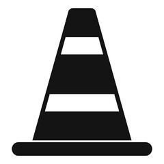 Road cone icon, simple style