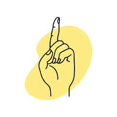Mudra Tarjani. Hands vector illustration. Yogic hand gesture. 