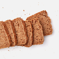 sliced rye bread on a white plate