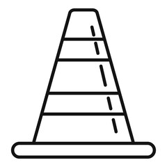 Road cone icon, outline style