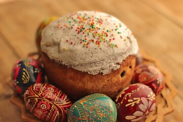 Homemade cakes for the holiday. Easter cake.