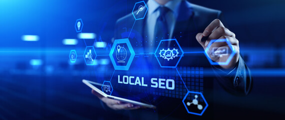 Local Seo Digital marketing and internet advertising concept