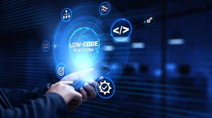 Low Code software development platform technology concept