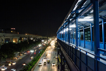 Fototapeta na wymiar A Metro City Landscape at night 