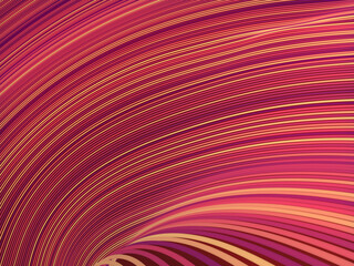 Wavy background of twisted colored lines. Abstract floating backdrop for design. 3d rendering digital illustration