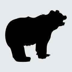 Plakat Bear Silhouette, bear isolated On White Background