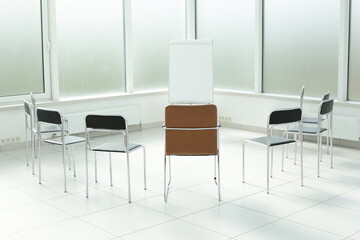 Flipchart chairs in a bright office space