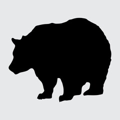 Bear Silhouette, bear isolated On White Background