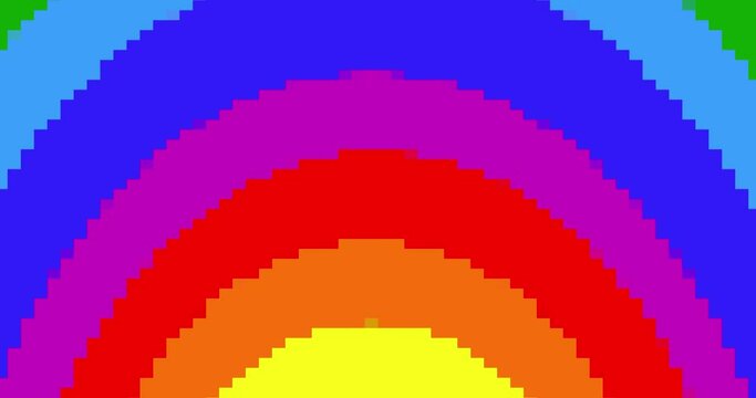 Bright red, orange, yellow, green, blue, purple blended stripes. Background with rainbow colors pattern in vertical view