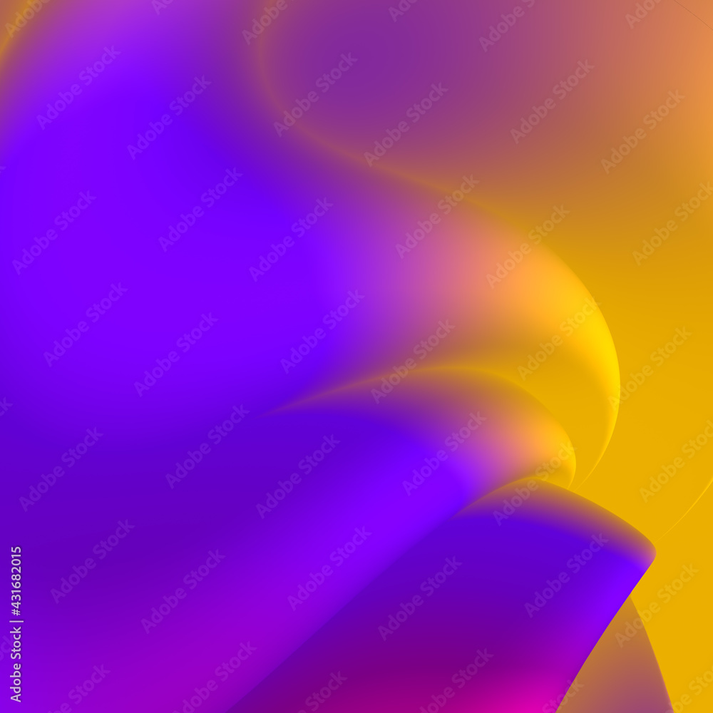 Leinwandbilder fluid shapes with trendy rainbow gradient. abstract color flow geometric background. 3d rendering di