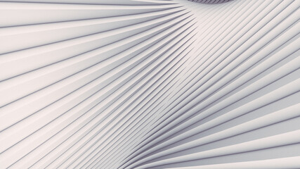 Abstract white waves and lines pattern. Futuristic background. 3d rendering