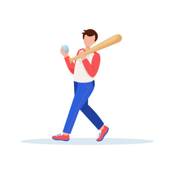 Boy with baseball bat and ball in his hands