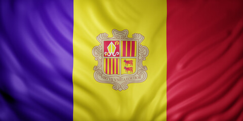 Fototapeta premium Andorra 3d flag