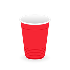 Beer cup vector. Beer cup logo design. Plastic vector on white background.