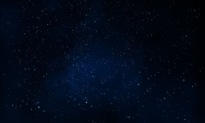 Fototapeta na wymiar Dark starry foggy night sky, vector art illustration.