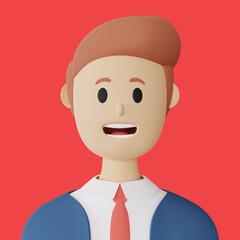 3D rendering man cartoon avatar 
