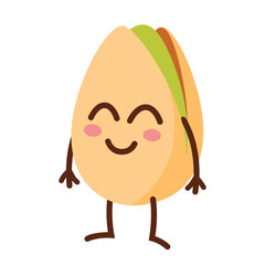 Cute pistachio nut isolated character