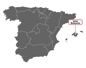 Landkarte von Sapanien mit Ortsschild auf den Balearen