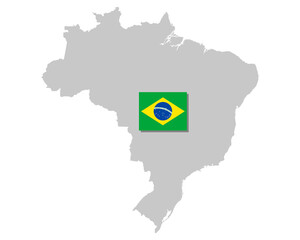 Fahne und Landkarte von Brasilien