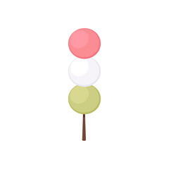 Mochi vector. Mochi on white background. Mochi stick vector.