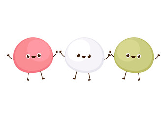 Mochi character design. wallpaper. free space for text. Mochi vector.