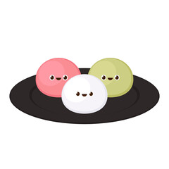 Mochi character design. wallpaper. free space for text. Mochi vector.