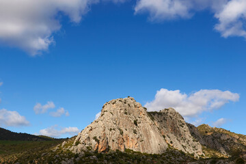 Cerro Romero limestone formation in Ardales, Malaga province. Spain
