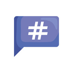 hashtag in speech bubble