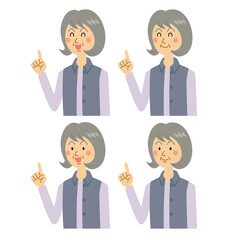 紹介するおばあさん