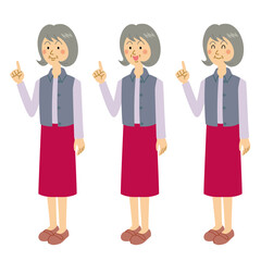 紹介するおばあさん