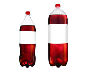 Plastic soft drink bottles with blank label