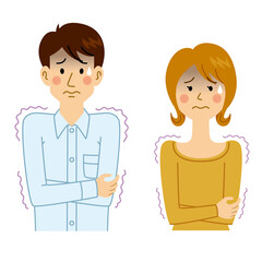 寒気がする男女