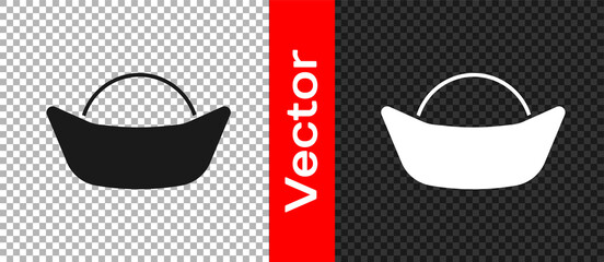 Black Sushi icon isolated on transparent background. Traditional Japanese food. Vector