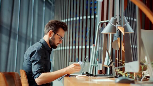 Online Network Software Developer.Senior Coder Programming.Software Developer Coding On Computer PC And Remote Chatting.Coder Development Web Application.Programmer Software Architect Online App.