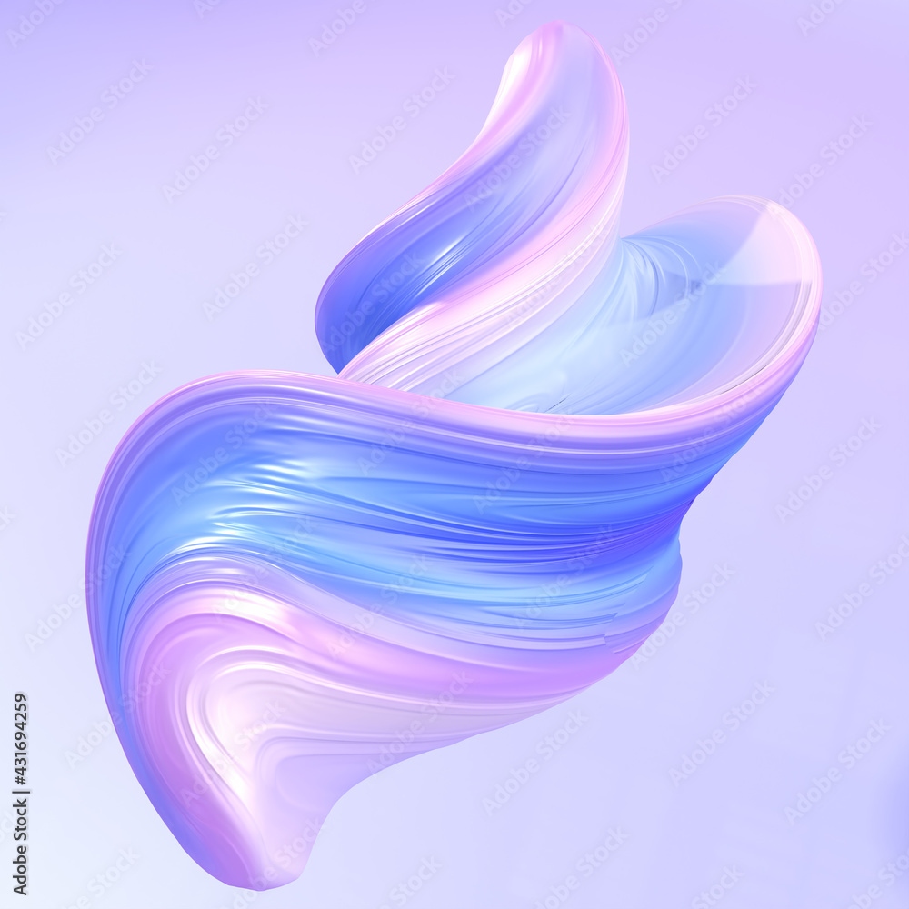 Poster Fluid swirl vivid design element, abstract 3d rendering shape creative colorful gradient background