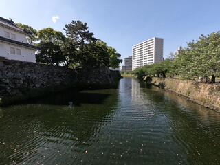 大分城の堀、大分、日本