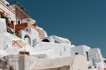 Fototapeta na wymiar Houses on a coast of sea Oia Santorini Greece