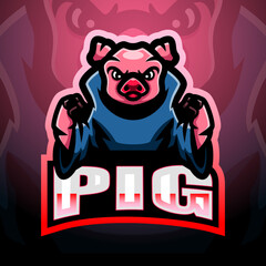 Pig mascot esport logo design