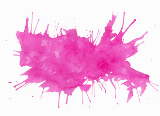 Pink watercolor stain, brush strokes. Background for 
lettering, Valentine day, wedding, card